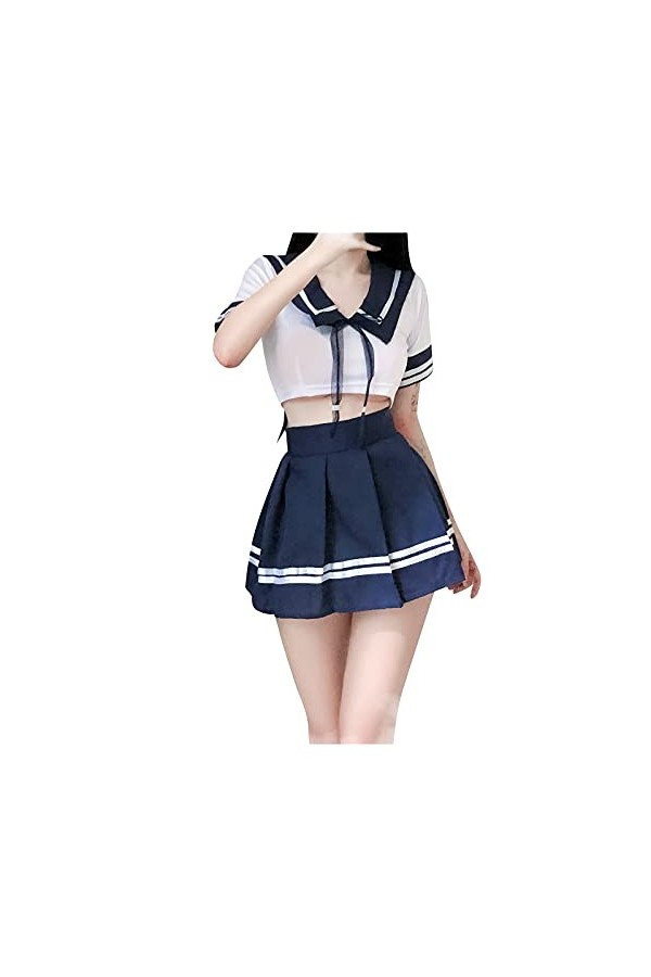 LDZYXY Robe Femme Dentelle Mini Robe Femme vêtements Filles école Sexy