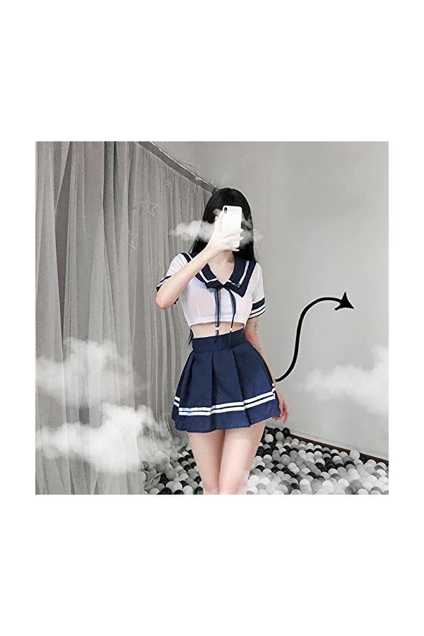 LDZYXY Robe Femme Dentelle Mini Robe Femme vêtements Filles école Sexy