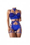 HERSIL Lingerie sexy pour femme - Taille haute - Lingerie sexy - Nuisette - Filet de pêche - String érotique - Corset sexy, b