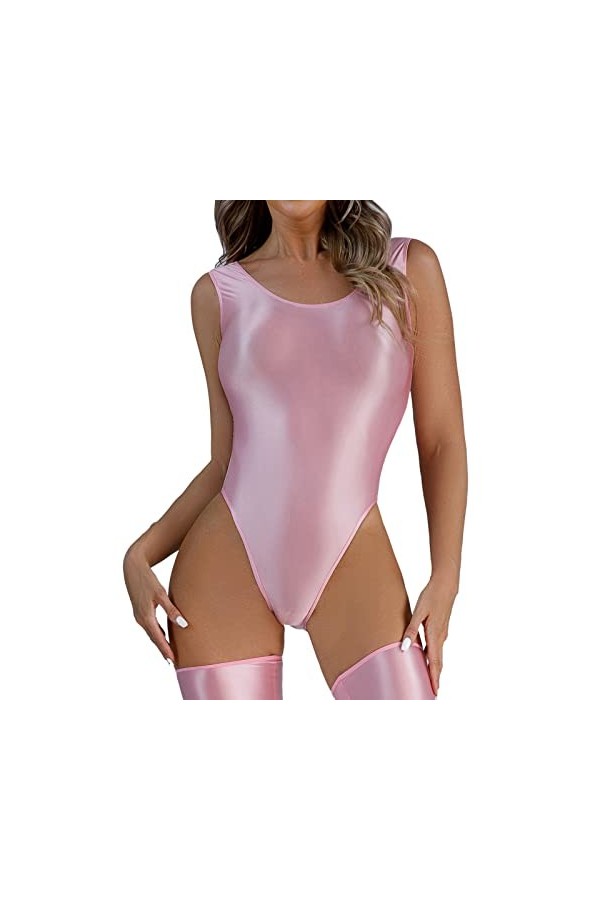 Lingerie Sexy Transparente en T Entrejambe pour Femme Ensemble Sexy Hot Pink, M 