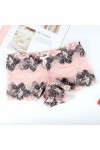 LDadgf Culotte sexy en dentelle avec imprimé en dentelle - Couleur contrastée - Motif roses - Pantalon dentrejambe en coton 