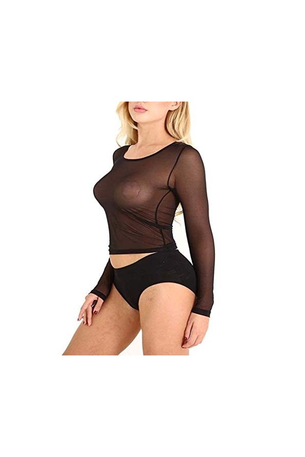 Lingerie De Bain Maillage Femmes Bras sans Soudure Manches à Chemisier Transparent Chemisier Haut Shaper Court Long Lingerie 