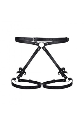 OBiQuzz Ceinture Punk Sous-vêtements Ceinture Femme Noir Cuisse Accessoire Bonnet Écharpe Ensemble Femme Jaune, B22 vers E27,