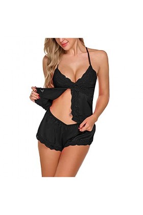 sous-Vetements Femme Sexy Ensemble Soutien Gorge et String Erotique Vêtements De Nuit 2 Pièce Lingerie Sexy Ensemble Dentelle