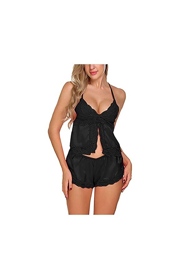 sous-Vetements Femme Sexy Ensemble Soutien Gorge et String Erotique Vêtements De Nuit 2 Pièce Lingerie Sexy Ensemble Dentelle