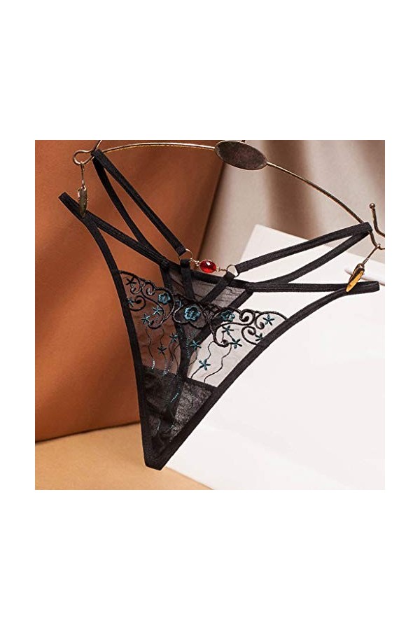 UOWEG Thong Dentelle sous-vêtements Sexy Briefs Pantalons Femmes Femmes Culottes Thong Lingerie pour Homme Sexy Black, One S