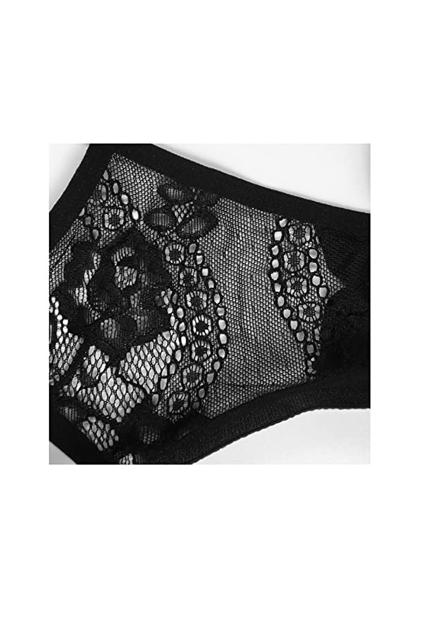 Hangpei Lingerie Coquine Hyper Sexy Ouverte Sexy Dentelle G String pour Femme Double Ceinture Taille Basse Culotte Femme sous