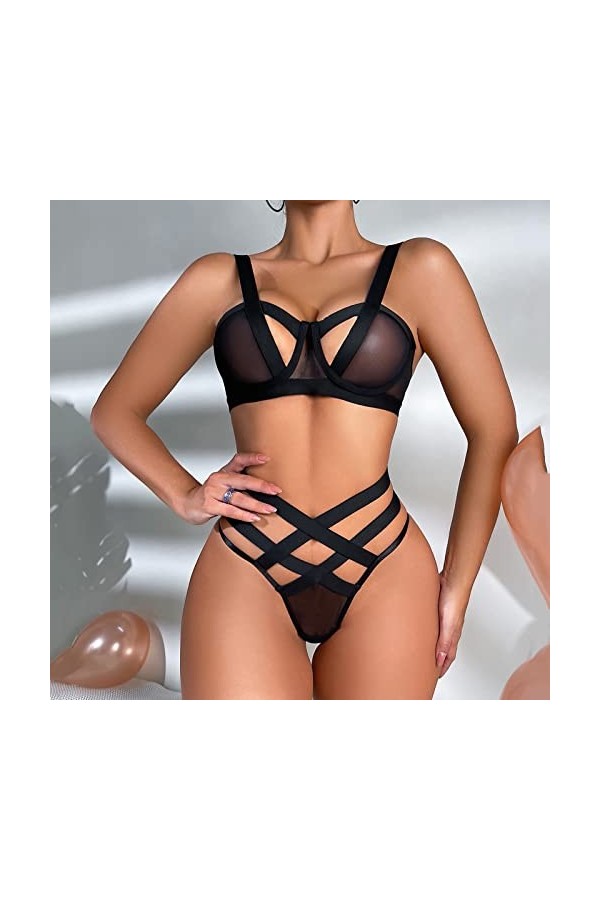 BIBOKAOKE Lingerie Femme Sexy Ensemble Sexy Hot Nuisette Coquine Lingerie Pas Cher Sexy Hot Chaude Teddy Sexy Femmes Sensuell