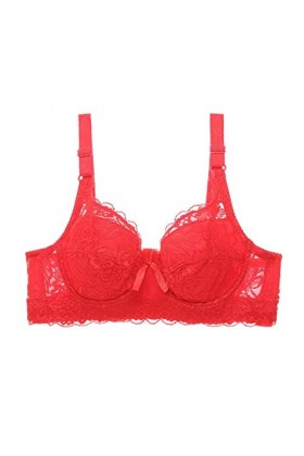 IKFIVQD Soutien-gorge sexy en dentelle pour femme - Soutien-gorge de sport pour femme, Rouge-C., 120D