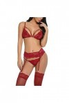 sous-Vetements Femme Sexy Lingerie Sexy Ensemble Erotique Vêtements De Nuit Dentelle Ensemble Soutien Gorge et String 2 Pièce