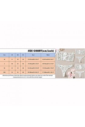 Ensemble de lingerie sexy en dentelle pour femme avec soutien-gorge et culotte, Blanc., XXXL