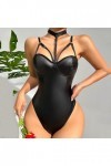 Femme Sexy Bodystocking Ouvert Entrejambe Bodysuit Lingerie pour femmes 1 PC cuir Teddy body Lingerie Sexy découpe épaules dé