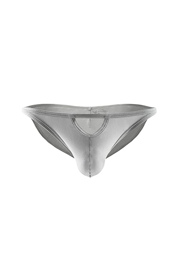 HJTY Sous-vêtements pour homme, sexy, respirant, en nylon, taille basse, pantalon en nylon pour homme, gris, XL