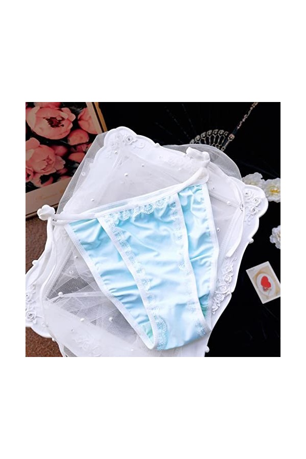 QWUVEDS Femmes Sexy Dentelle Décoration-Bandage Police Femme Culotte Sous-Vêtements Hommes Sexy Eros Sexy Dames String Dentel