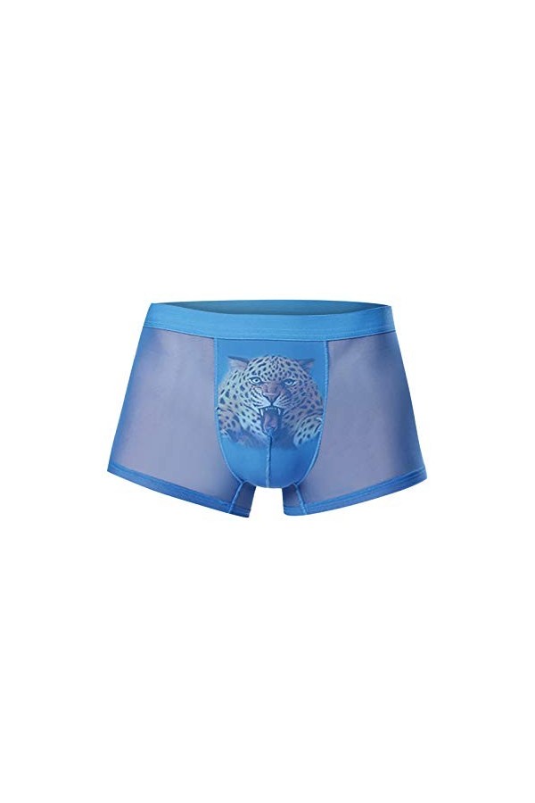 Seoilty 3D Boxer Soie Plat sous-vêtements Glace Angle dimpression Creux Sexy Dehors Plaisir Hommes sous-vêtements pour Homme