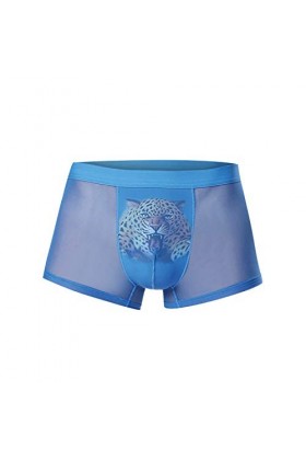 Seoilty 3D Boxer Soie Plat sous-vêtements Glace Angle dimpression Creux Sexy Dehors Plaisir Hommes sous-vêtements pour Homme
