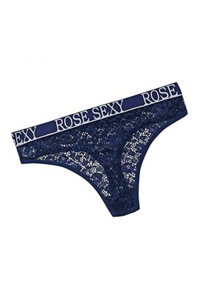 NJGRAE Femme Culottes et Slips Femmes Maille nUD brodé Dentelle Transparent String Sexy sous-vêtements Dos Pansement évider 