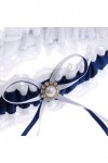Gazechimp Jarretière pour Femme Mariage Cadeau Anniversaire Dentelle en Satin Vintage DIY - Bleu marin
