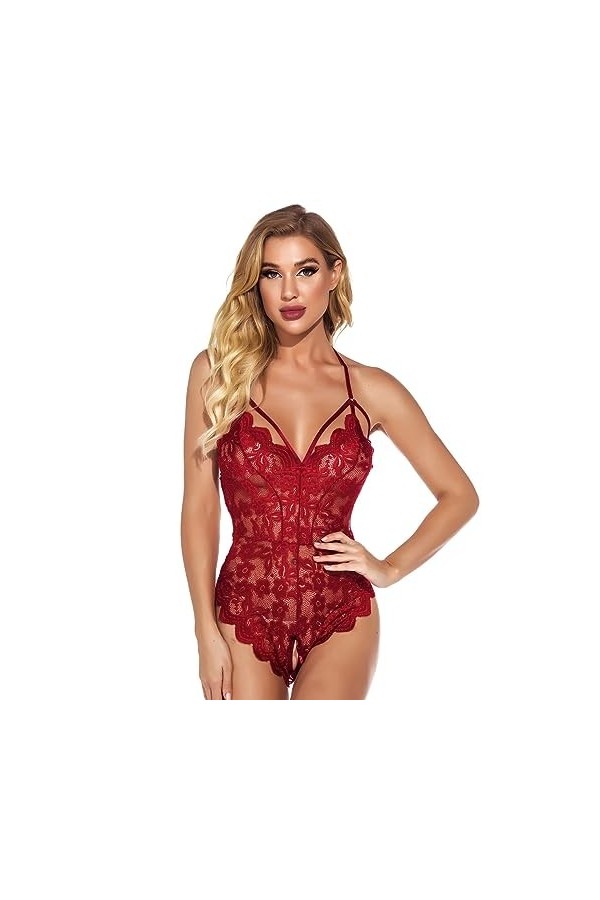 Sous-vêtements, costumes, body sexy à bretelles, soutien-gorge et string en dentelle, soutien-gorge et culotte en dentelle fl