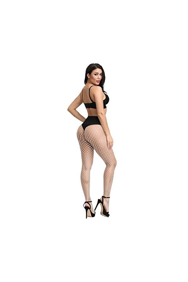 UOWEG Transparent Sexy Femmes Body érotique Lingerie Doux résille Collants Dentelle intimes Lingerie Hiver White, One Size 