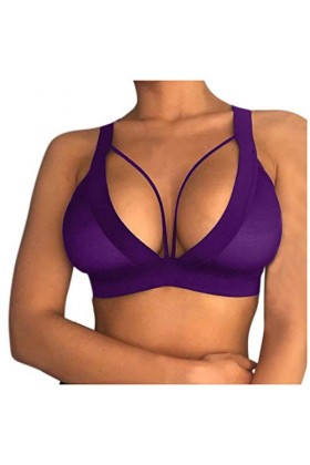 Sexy Women Girl Hollow Out Elastic Cage Bra Bandage Strappy Halter Bra Ouverte Entrejambe