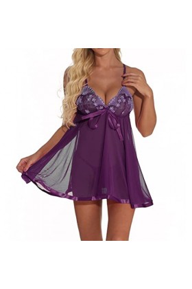 Nuisettes Sexy Femme Coquine Lingerie Harness Nuit Mini Robe Slutty Hot Clubwear Élastique See Through Mini Short Seduction L