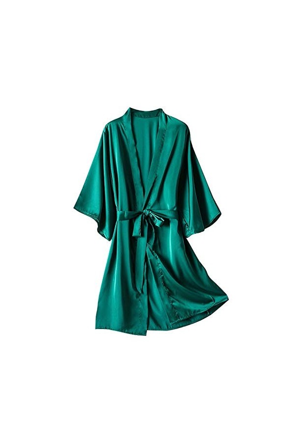 IQYU Ensemble lingerie sexy pour femme - Robe de nuit sexy en satin de soie - Sous-vêtements sexy - Rouge, vert, XXXXL