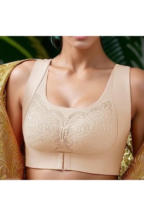 SUPTTING Soutien-Gorge Dété à Double Usage avec Fermeture Avant sans Armatures Procurant Soutien Aération et Confort pour Ac