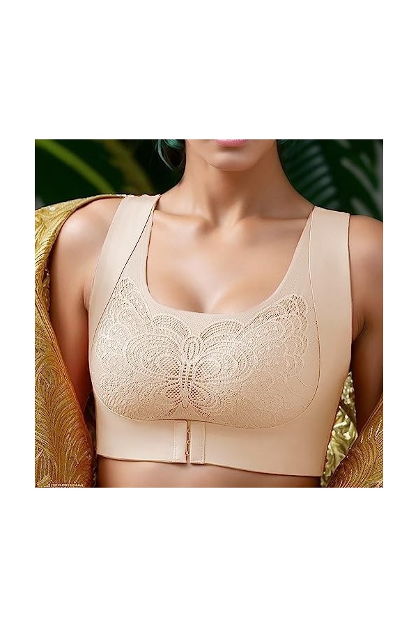 SUPTTING Soutien-Gorge Dété à Double Usage avec Fermeture Avant sans Armatures Procurant Soutien Aération et Confort pour Ac