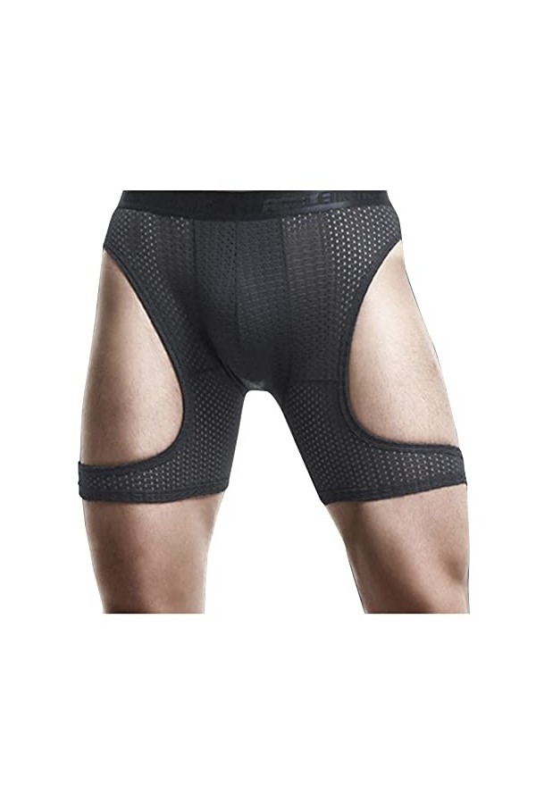 Sous-vêtement en peau dagneau pour homme - Pantalon de sport respirant pour homme - En alpaga, Noir , XXL