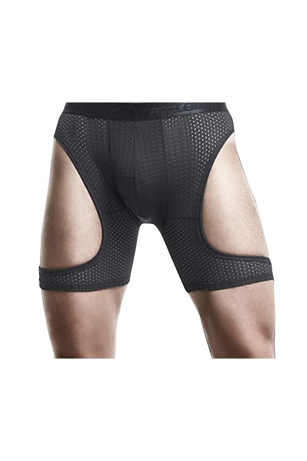 Sous-vêtement en peau dagneau pour homme - Pantalon de sport respirant pour homme - En alpaga, Noir , XXL