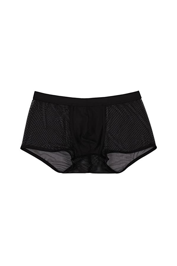 CUTeFiorino Caleçon coloré pour homme Sexy Low Rise Briefs Ice Thread Caleçon Fashion Ride Up Sous-vêtements, Noir , S