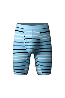 Sous-vêtements rétro en coton pour homme - Jambes longues - Pour le sport et le fitness, Bleu A2., XXXL