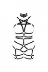 Femmes Body Harnais Pentagramme Plus Size Bra Set Garter Creux Bas Punk gotthoven Mode Dance Costume 1 Noir 