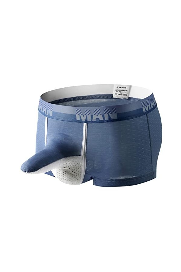 Sous-vêtement de cyclisme pour homme - En maille - Respirant - Confortable - Boxer - Basics, bleu, M