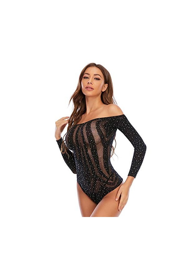 FGUUTYM Lingerie sexy pour femme avec épaules dénudées, Noir , taille unique