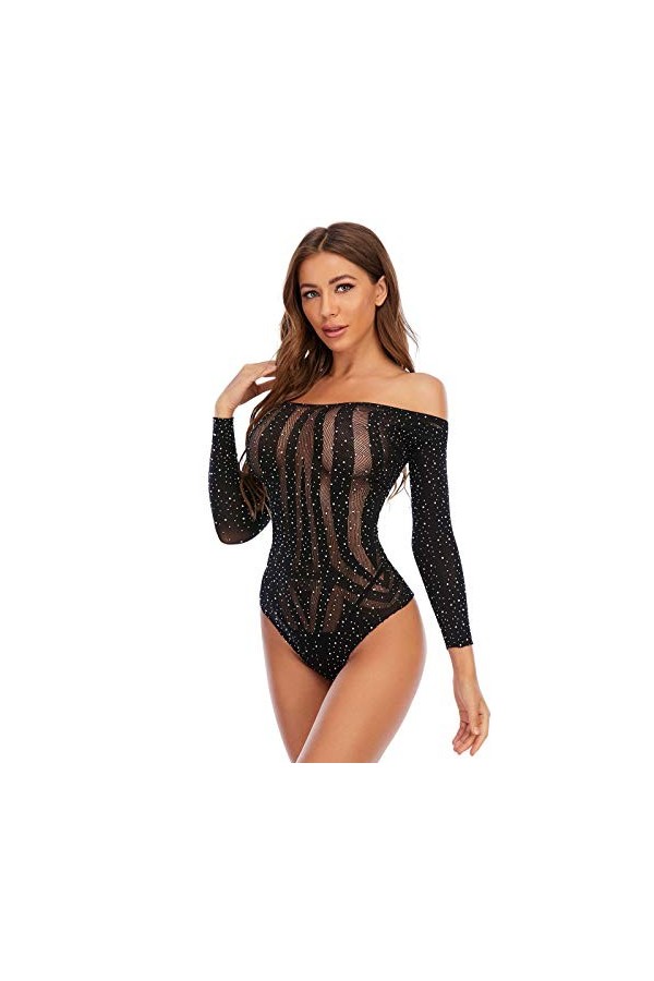FGUUTYM Lingerie sexy pour femme avec épaules dénudées, Noir , taille unique