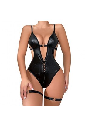 Lingerie Erothique Sexy Hot Dentelle Ensemble de Combinaison Sexy à imprimé léopard pour Femme Nuisette Femme Noel