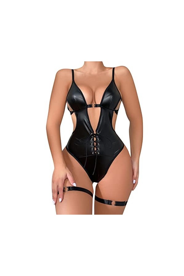 Lingerie Erothique Sexy Hot Dentelle Ensemble de Combinaison Sexy à imprimé léopard pour Femme Nuisette Femme Noel