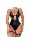 Lingerie Erothique Sexy Hot Dentelle Ensemble de Combinaison Sexy à imprimé léopard pour Femme Nuisette Femme Noel