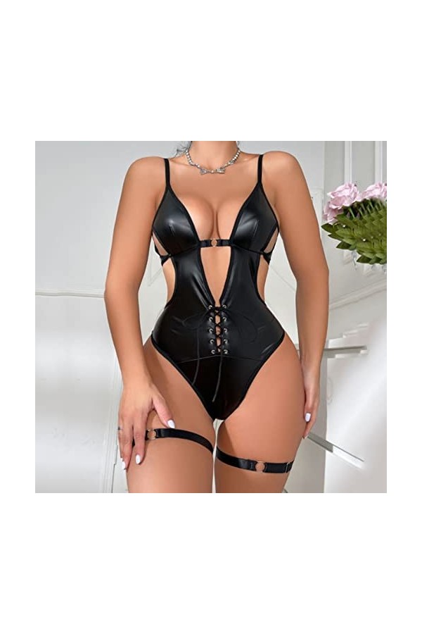 Lingerie Erothique Sexy Hot Dentelle Ensemble de Combinaison Sexy à imprimé léopard pour Femme Nuisette Femme Noel