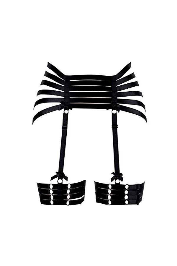 BboHSS Body Harness Punk Jambières Cage Gothique Bas Réglable Carnaval Danse Costume Accessoires - Noir - taille unique