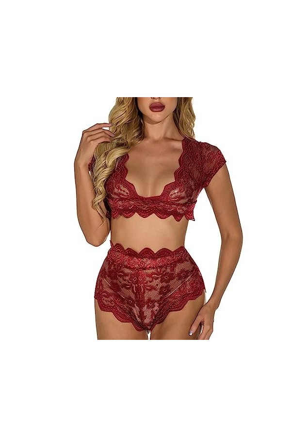 Générique Lingerie Sexy Femme Sexy Nuisette Mini Robe See Through Teddy Harnais Robe Sensuelle Chemise Harness Babydoll Eroti