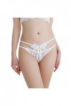 UOWEG sous-vêtements Dames Thong Culottes Sexy Briefs Bragas Thong Dentelle Pantalon Mot Femmes Lingerie Noir Satin White, O