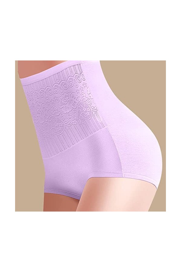 Culotte gainante pour femme - Body sexy - String gainant - Pour femme - Grande taille, lilas, XL