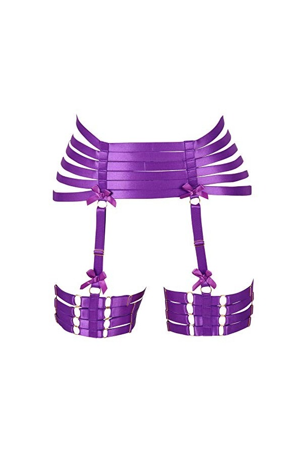 BBOHSS Harnais de corps pour femme - Style punk - Jarretière - Bas gothiques réglables - Accessoires de costume de carnaval, 