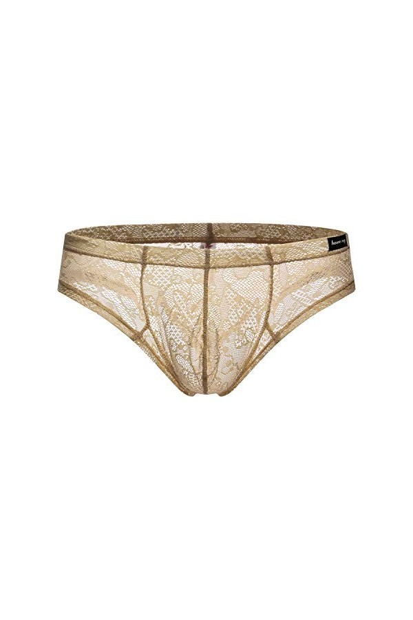 Générique Short Respirant en Maille et Dentelle pour Hommes Boxer Sexy sous-vêtements Transparents Tongs Transparentes Linger