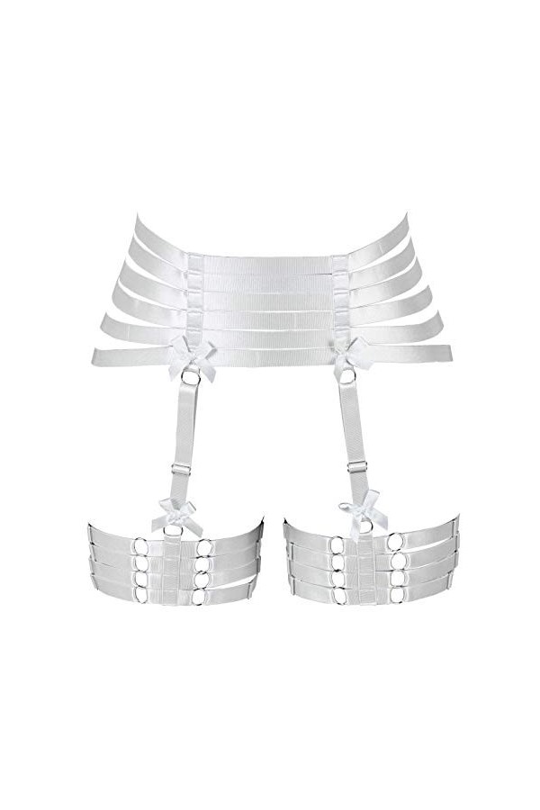 BBOHSS Harnais de corps pour femme - Style punk - Jarretière - Bas gothiques réglables - Accessoires de costume de carnaval, 