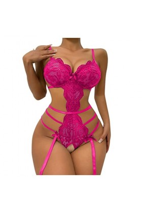 Femme Lingerie Nuisette, Sexy Nuit Ensemble Erotic Lingerie Strap Lace Hollow Set Pyjama Body Érotique Soutien Gorge Deguisem