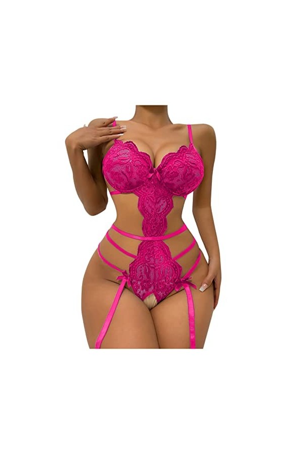 Femme Lingerie Nuisette, Sexy Nuit Ensemble Erotic Lingerie Strap Lace Hollow Set Pyjama Body Érotique Soutien Gorge Deguisem